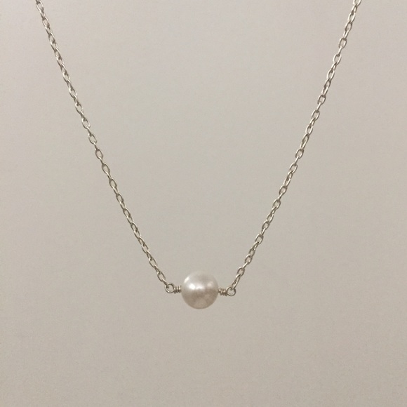 Handmade Jewelry - Delicate Sterling Silver Freshwater Pearl Necklace